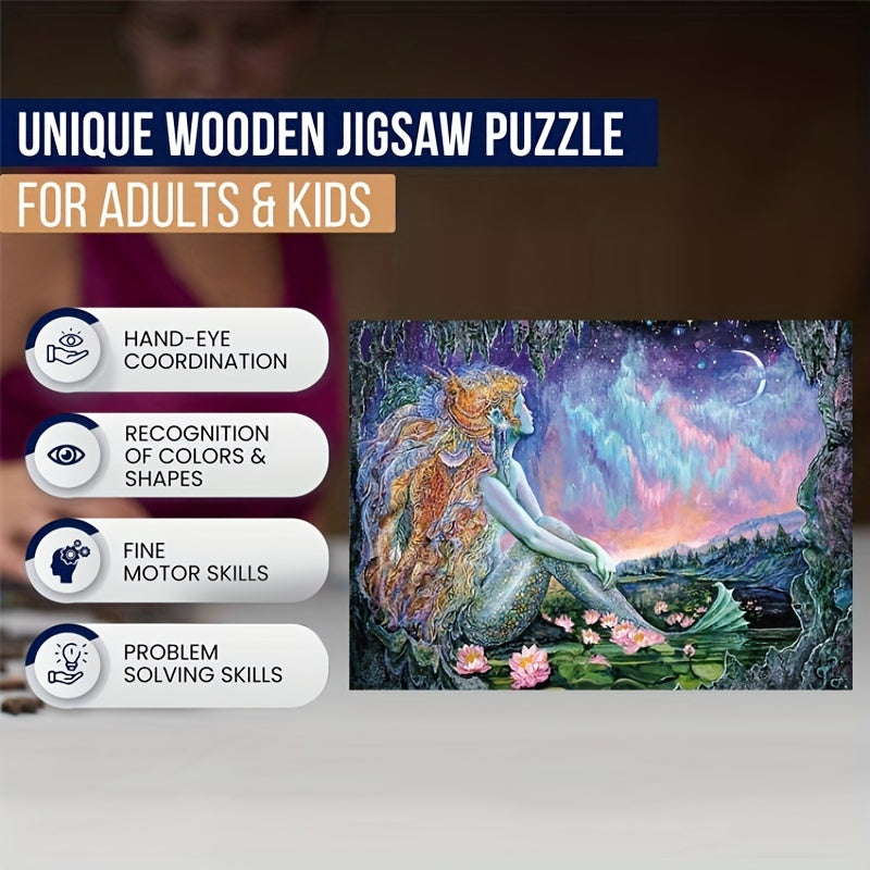 Mermaid Pool Wooden Puzzle for Adults - Creative Gift for Teenagers