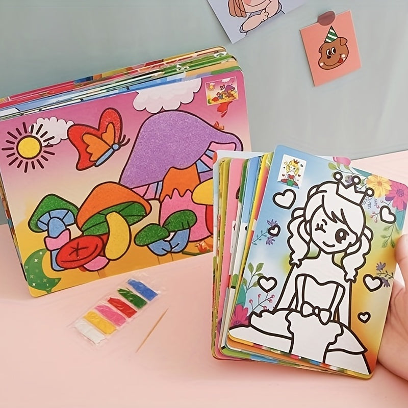Kids Sand Art Craft Kit with Colored Sand & 10 Painting Cards