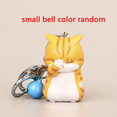 Cartoon Cat Keychain Chubby Kitten Keyring Bag Purse Ornament Pendant