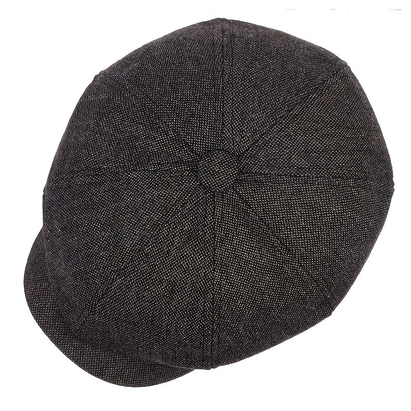 Men's Plaid Newsboy Hat Sunscreen Beret for Outdoor Use