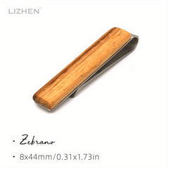 Men's Tie Clip Natural Wood Minimalist Style Business