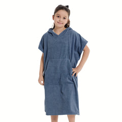 Kid's Changing Towel Robe Absorbent Quick Dry Surf Poncho Microfiber Bath Towels