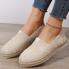 Women's Solid Flat Slip On Round Toe Espadrilles Casual Outdoor Shoes