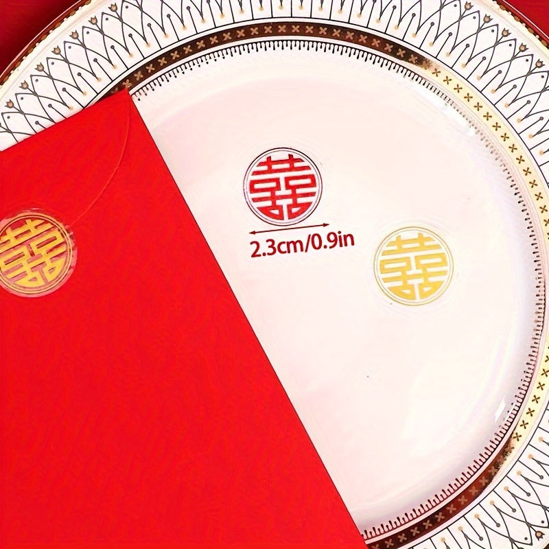 147pcs Wedding Supplies Self Adhesive Happy Word Sticker Red Envelope Seal Paste