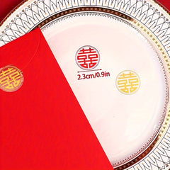 147pcs Wedding Supplies Self Adhesive Happy Word Sticker Red Envelope Seal Paste