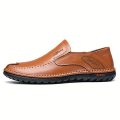 Men's Stitch Detail Loafers Comfy Non-slip Slip-On Shoes