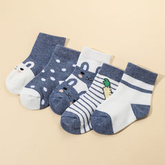 5 Pairs Baby Boys Bunny Socks for Infant Newborn Toddlers