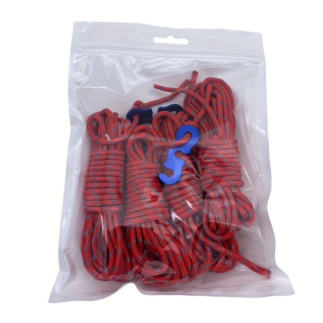 4pcs Reflective Wind Rope with Buckle Camping Accessories