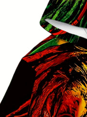 Lion 3D Print Hoodie Men Graphic Hooded Pullover Autumn Winter