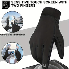 Winter Windproof Touch Screen Gloves with Reflective Strip
