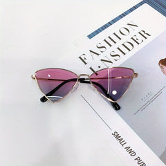 Girl's Metal Frame Triangle Sunglasses AC Lens