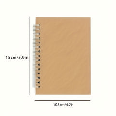 100-Page A6 Spiral Notebook Brown Paper Lined Sketch Memo Notebook