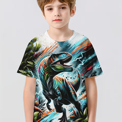 T Rex 3D Print Boys T shirt Lightweight Short Sleeve Top