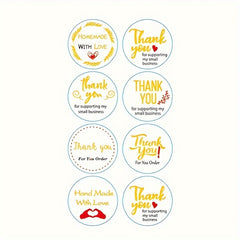 300pcs Hot Golden Transparent PET Stickers Roll with 8 Patterns