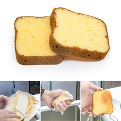 2pcs Cartoon Bread Double-sided Cleaning Sponge Strong Water Absorption