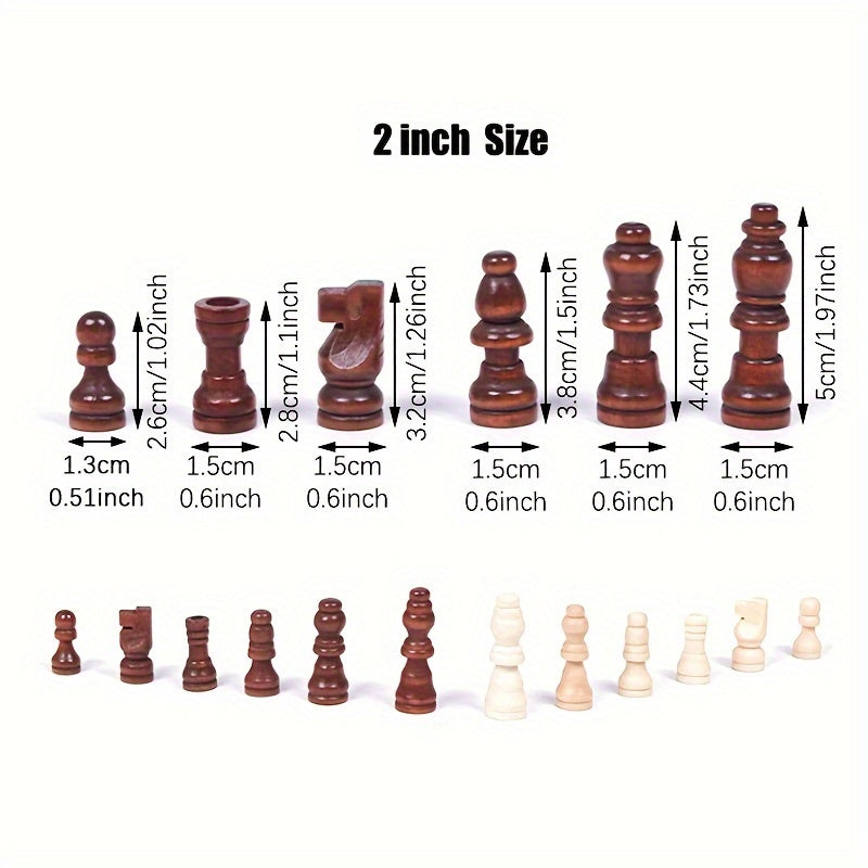 32pcs Wooden Chess Pieces Chess Pieces Accessories