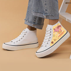 High Top Dragon Pattern Skate Shoes for Girls