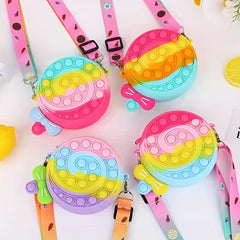 Kids Cartoon Lollipop Silicone Crossbody Bag Toy