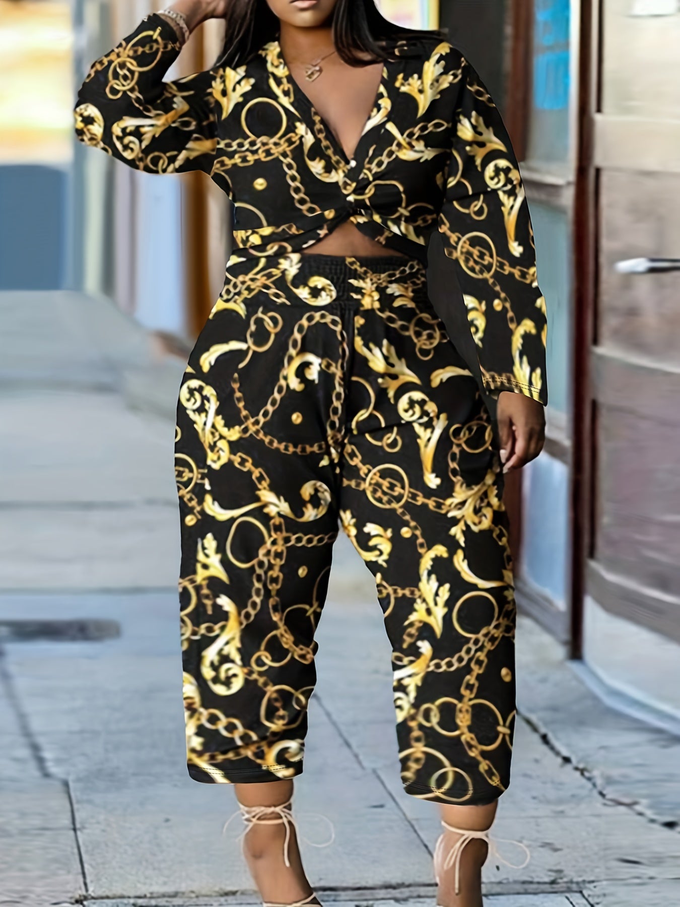 Chain & Baroque Print 2 Piece Set