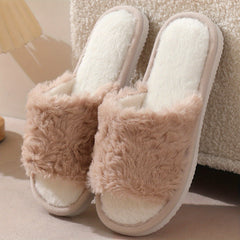 Cozy Open Toe Slippers Non-slip Indoor Comfy Shoes