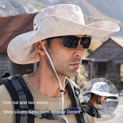 Waterproof Fishing Hat with Large Brim, Outdoor Sunscreen Cap