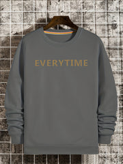 EVERYTIME Print Sweatshirt Men's Casual Graphic Crew Neck Pullover Sweatshirt