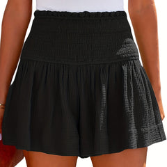 Smocked Waist Beach Shorts Vacation Casual Shorts