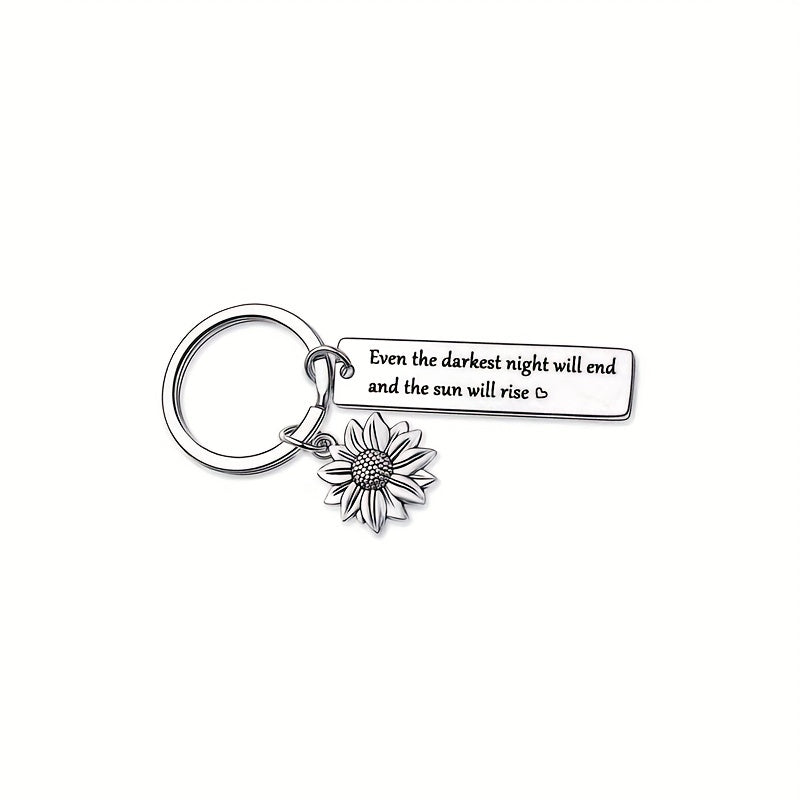Sunflower Keychain Stainless Steel for Bags, Purses, Cars