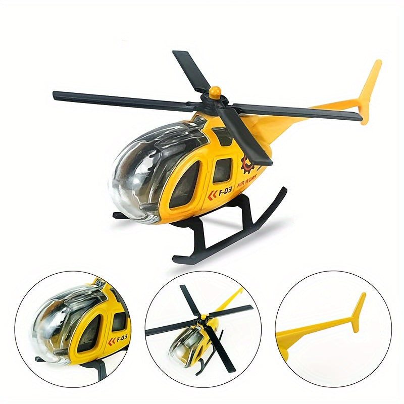 Mini Helicopter Alloy Model Toy Desktop Decoration Fun Health Material