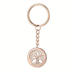 Personalized Tree Of Life Names Keychain with Birthday Stone