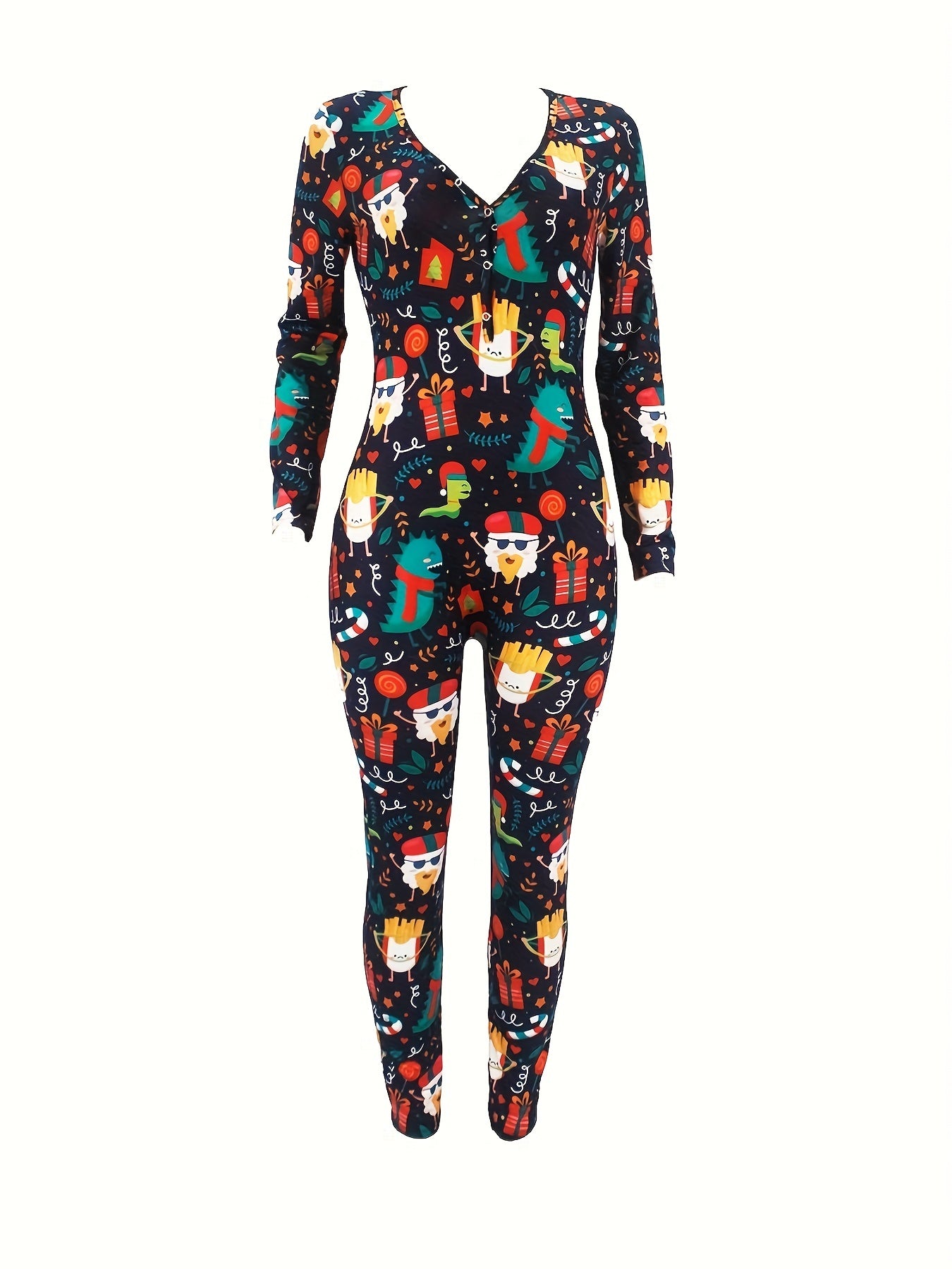 Christmas Print Lounge Jumpsuit Women's Loungewear