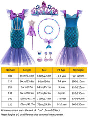 Girls Princess Mermaid Dress Costume Birthday Party Christmas Outfit Set