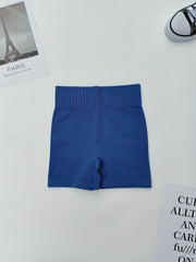 3pcs High Waist Yoga Shorts Rib Knit Plain Butt Lifting Tummy Control Sporty Sho