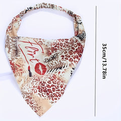 4pcs Leopard Series Head Scarf Geometric Print Bandanas Hairband