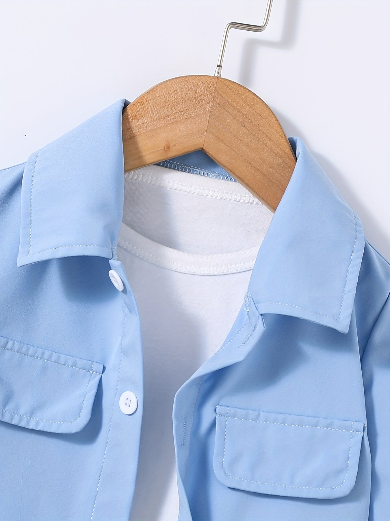 Boys Pockets Outfit Set - Comfy Shirts & Shorts for Summer