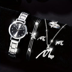 6pcs Faux Diamond Music Sign Watch Set