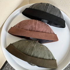 Thick Knitted Winter Beanie Hat Vintage Cap for Women Men