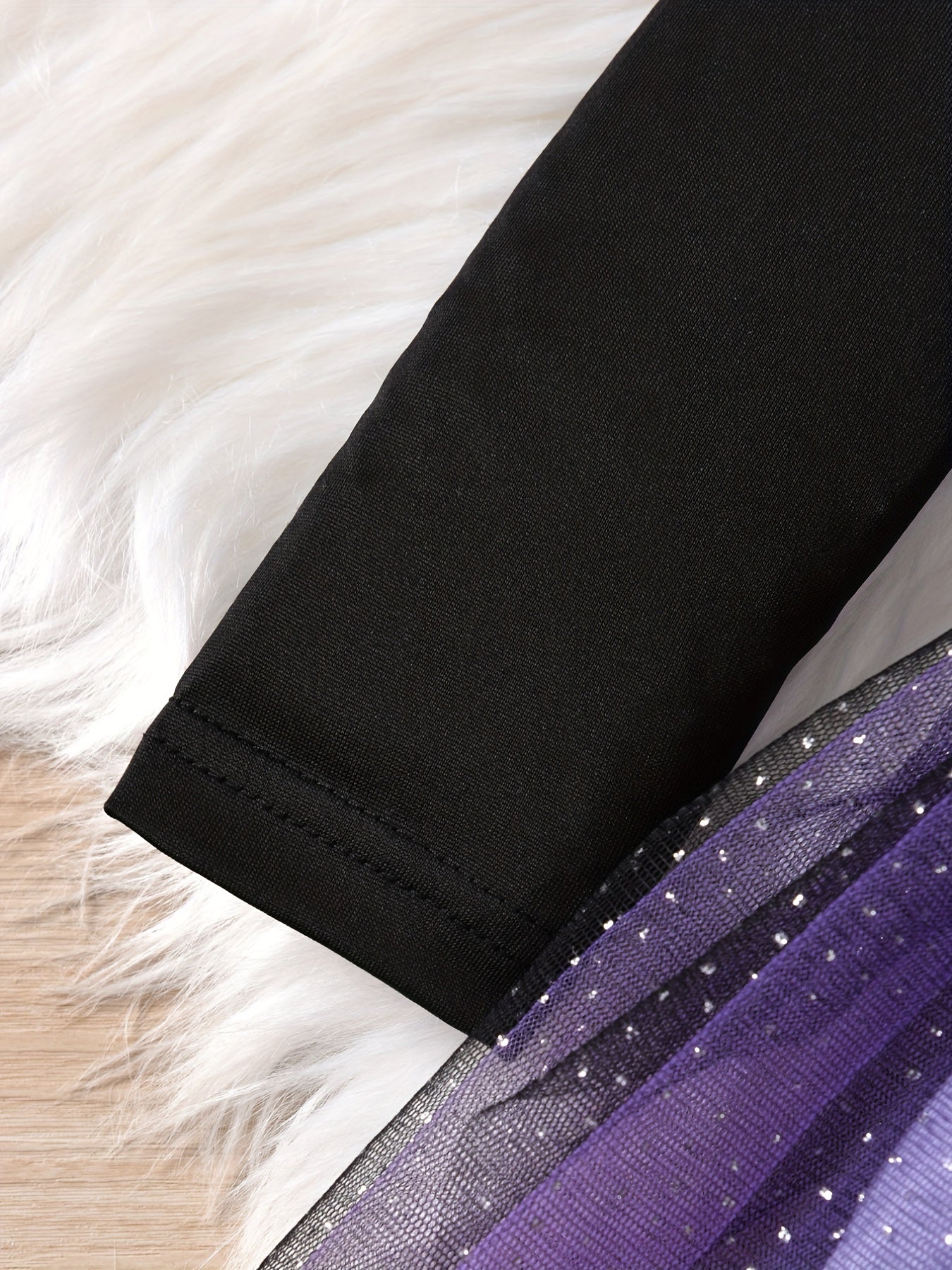 Baby Girls Spider Print Mesh Puffy Dress Halloween Party Long Sleeve