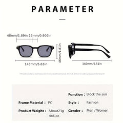 Men's Square Frame Sunglasses Rivet Decor Outdoor Glasses UV400