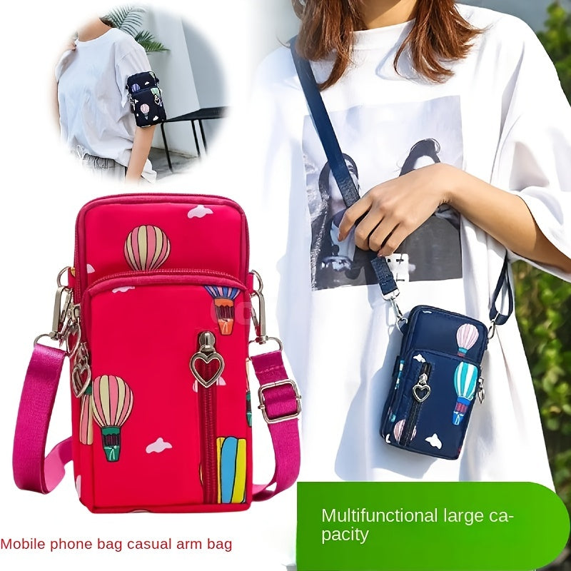 Small Cell Phone Bag Shoulder Purse Zipper Multifunctional Adjustable Strap