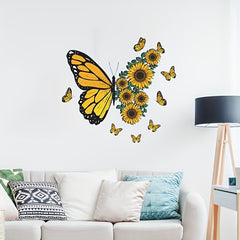 Butterfly Sunflower Wall Sticker Home Decor
