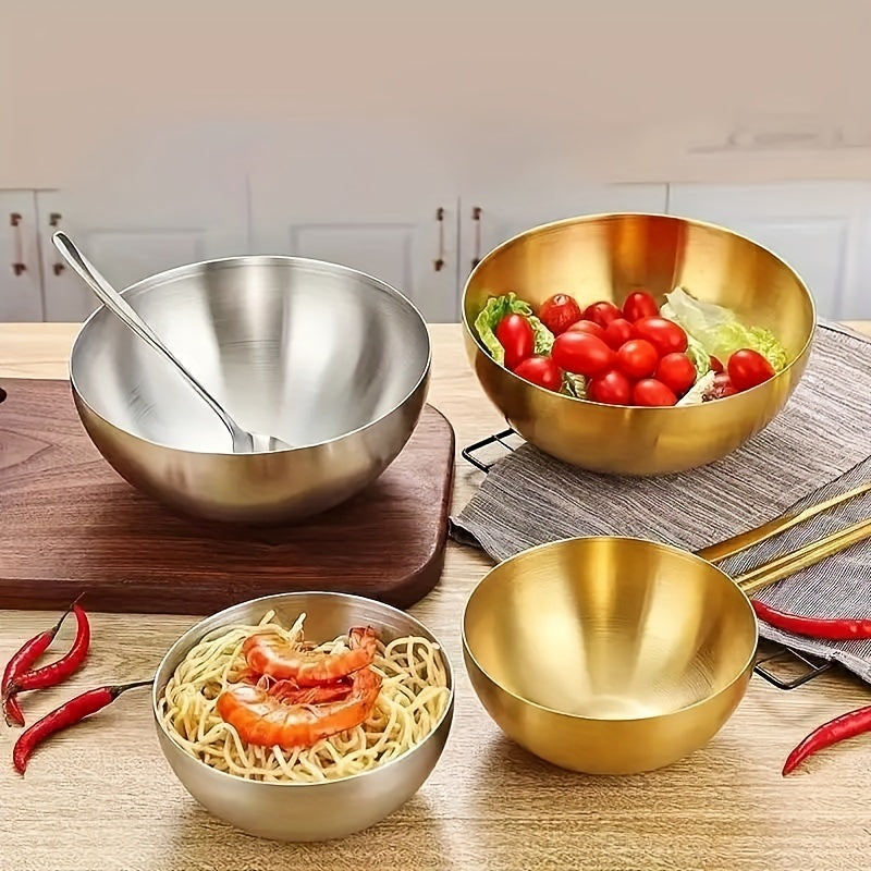 Stainless Steel Salad Bowl Instant Noodle Bowl Serving Bowl