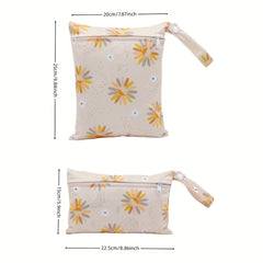 2pcs Daisy Flowers Prints Small Wet Bags Set