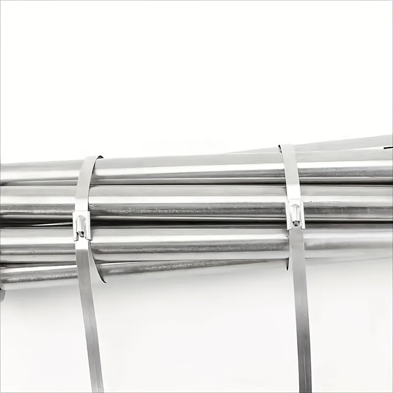 50pcs 29.97cm 304 SS Cable Ties Heavy Duty Self-Locking for Machinery Vehicles