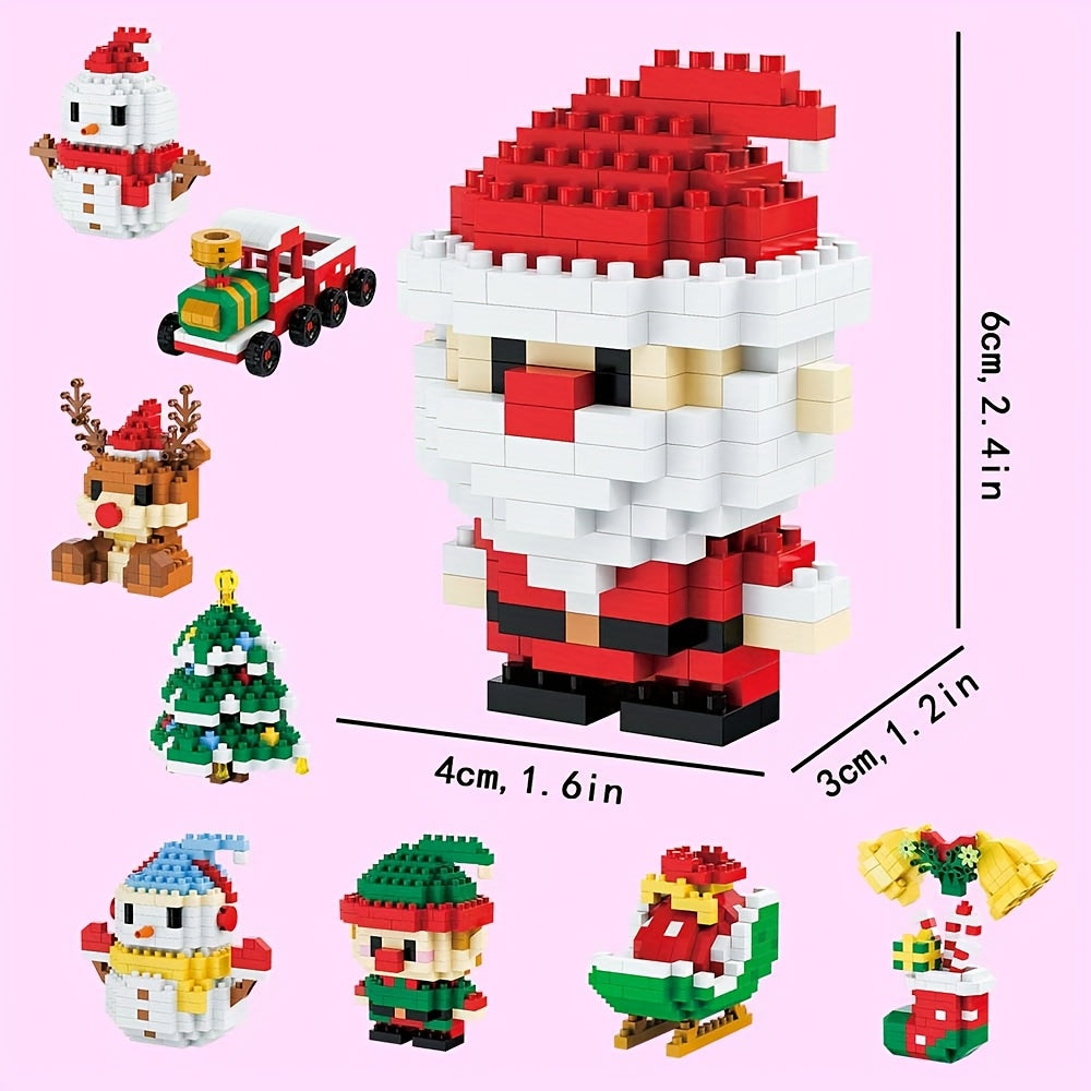 Christmas Building Blocks Toy Set with Santa, Elf, Snowmen & More