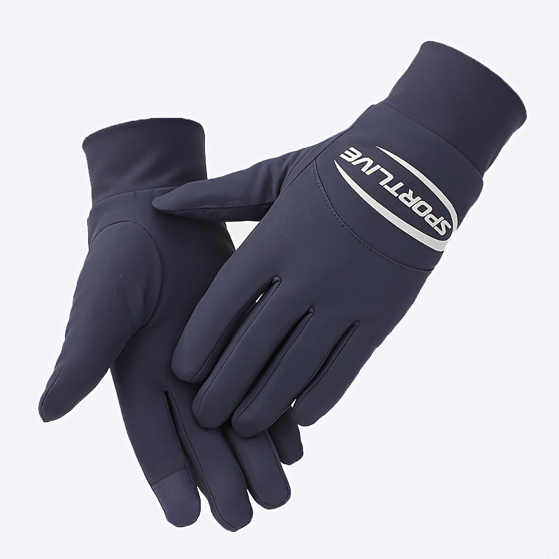 Men's Cycling Gloves Winter Velvet Touch Screen Windproof Coldproof