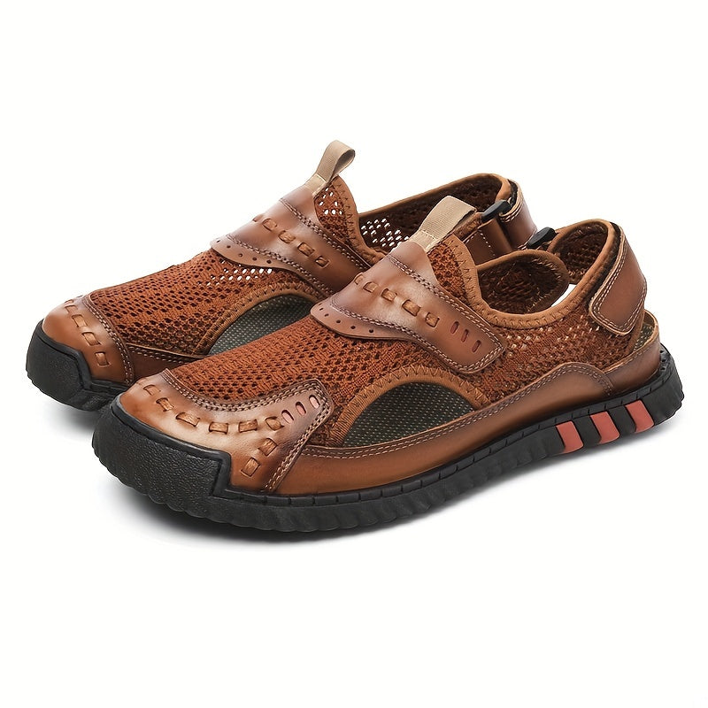 Men's Breathable Slip On Sandals with Hook And Loop Fastener