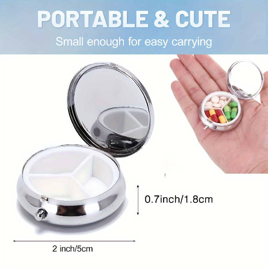 Smiling Sun Metal Medicine Box 3 Compartment Pill Organizer