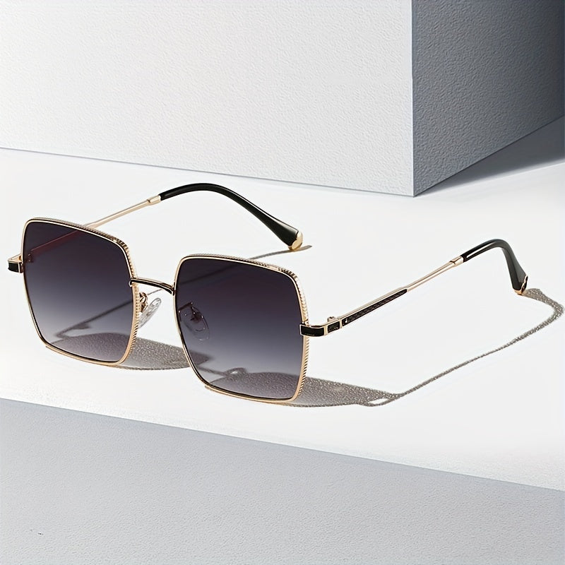 Men's Retro Square Frame Metal Sunglasses for Outdoor Activities