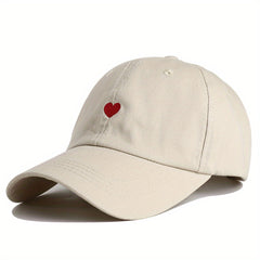 Red Heart Baseball Cap Adjustable Men's Hat